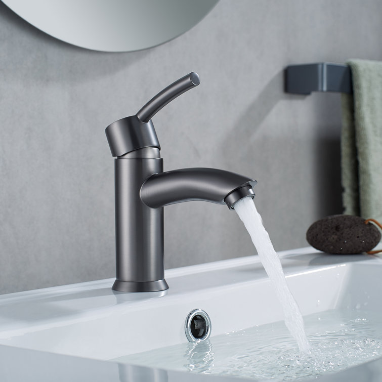 Elegant Gunmetal Single-Handle Nickel Bathroom Faucet