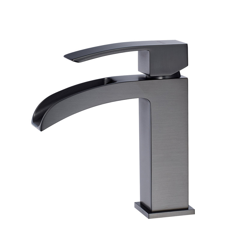 Vinnova Liberty Gunmetal Gray Single-Handle Waterfall Bathroom Faucet