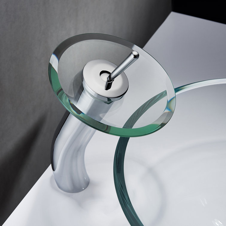 Polished Chrome Waterfall Single-Hole Bathroom Faucet