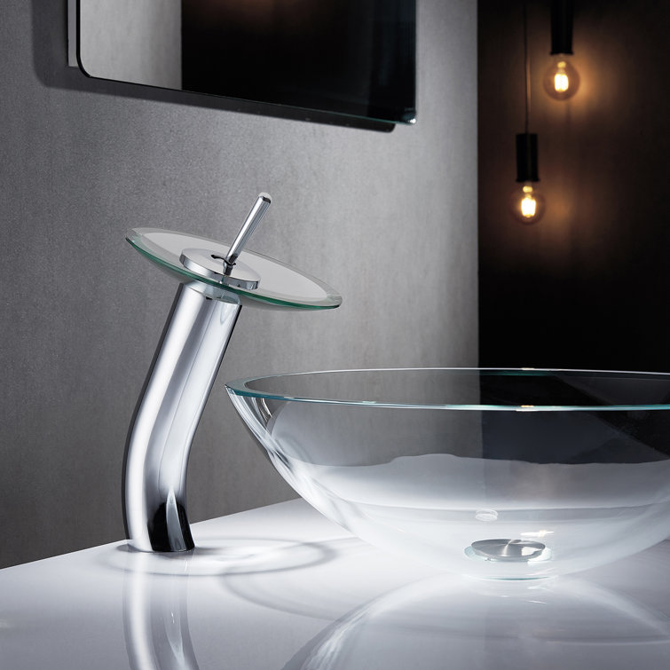 Polished Chrome Waterfall Single-Hole Bathroom Faucet