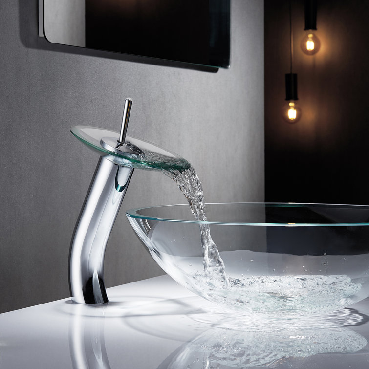 Polished Chrome Waterfall Single-Hole Bathroom Faucet