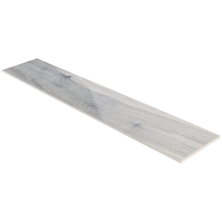 Gray Polished Porcelain Wood Look Floor and Wall Tile