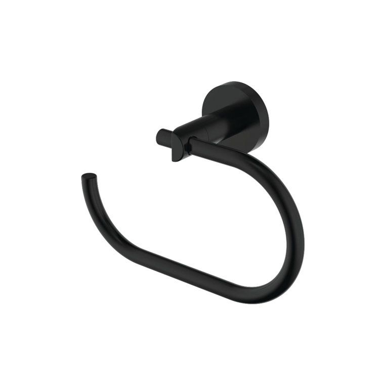 Matte Black Modern Wall Mounted Towel Ring