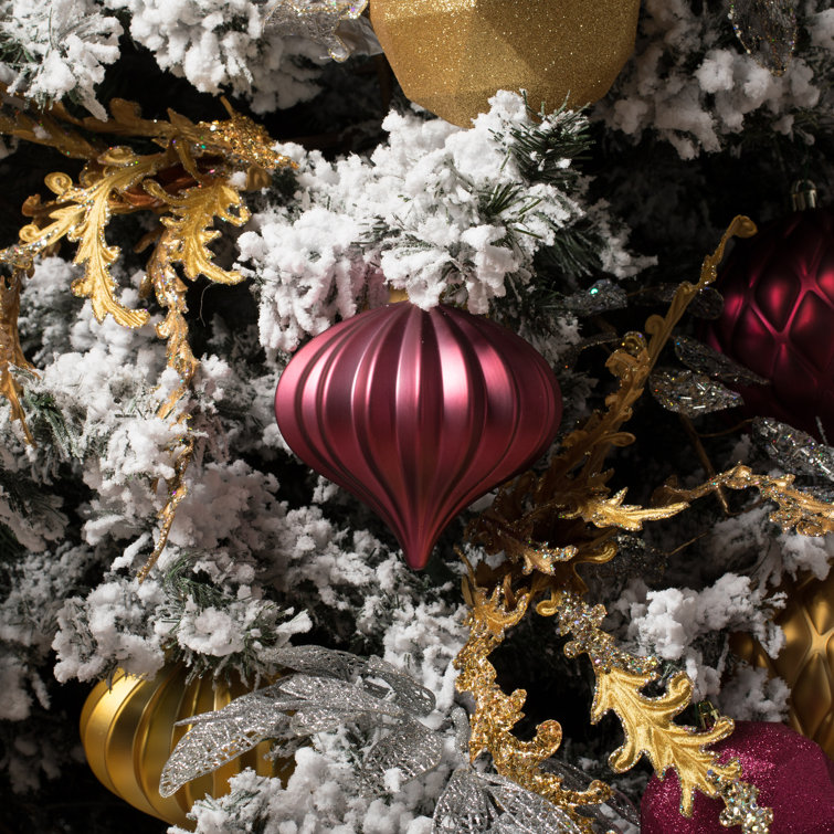Pewter Shiny Shatterproof Plastic Onion Christmas Ornaments, Set of 3