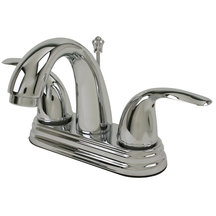 Polished Chrome Two-Handle Centerset Bathroom Faucet