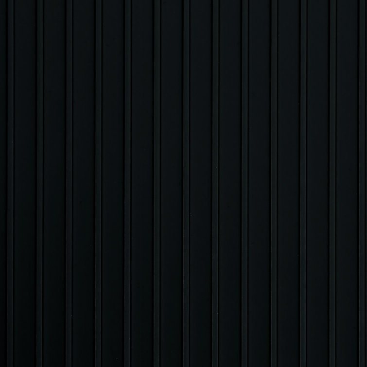 Midnight Black Ribbed PVC Garage Flooring Roll, 8.5 ft x 22 ft