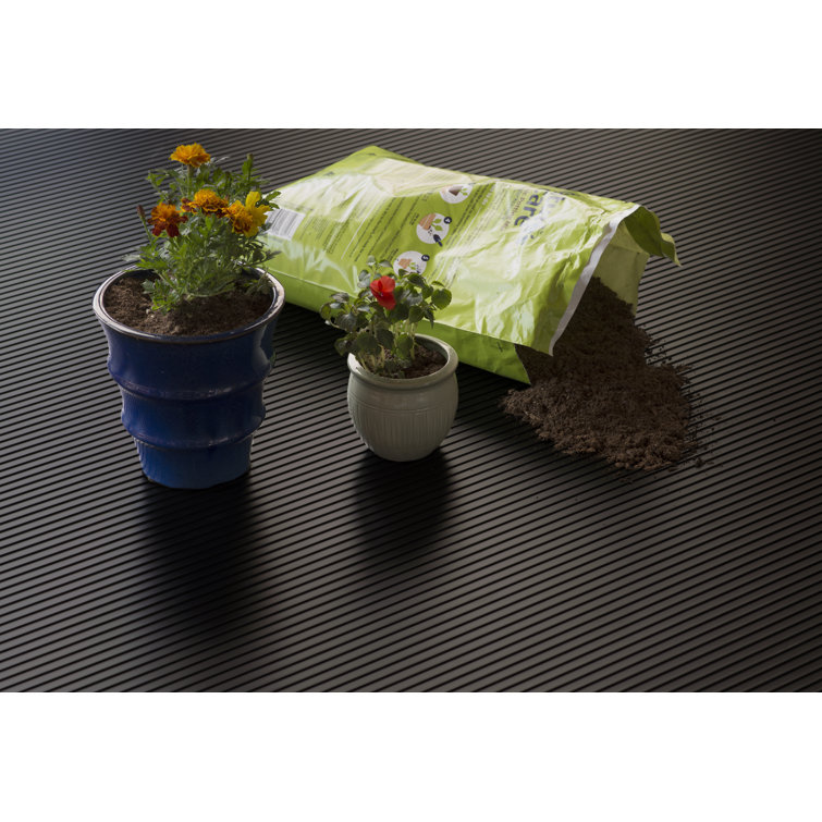 Midnight Black Ribbed PVC Garage Flooring Roll, 8.5 ft x 22 ft
