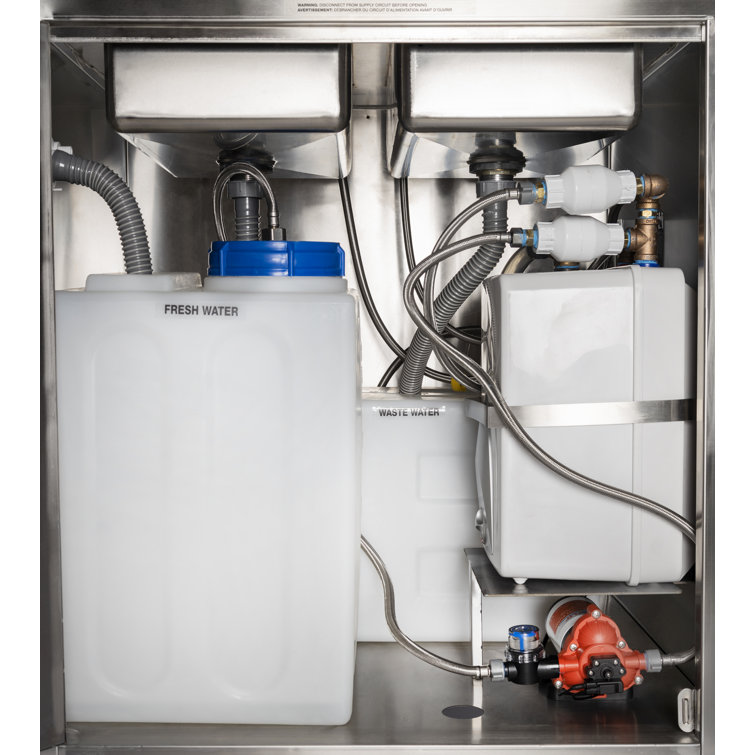 32'' Stainless Steel Freestanding Triple Basin Utility Sink