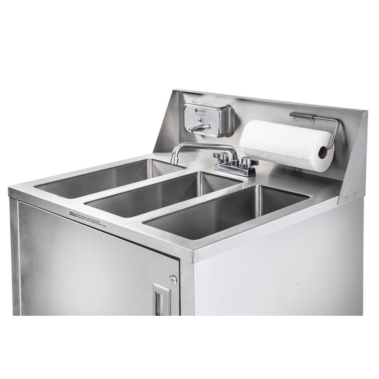 32'' Stainless Steel Freestanding Triple Basin Utility Sink