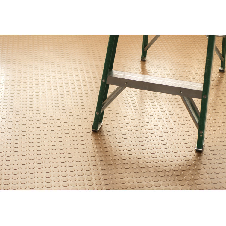 Sandstone 5' x 10' Coin Pattern Vinyl Garage Flooring