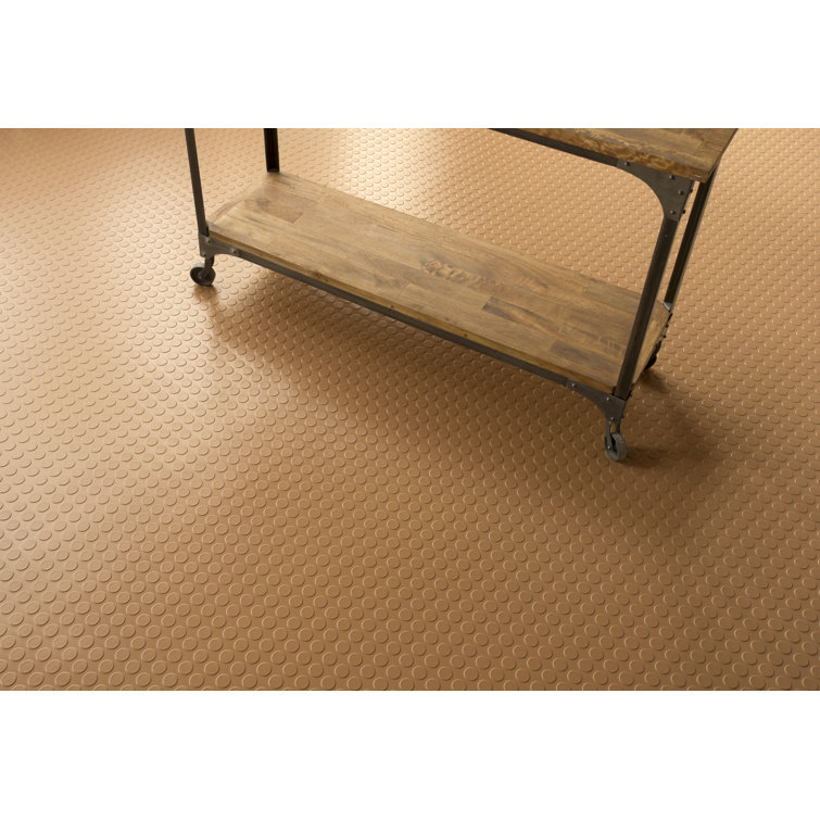 Sandstone 5' x 10' Coin Pattern Vinyl Garage Flooring