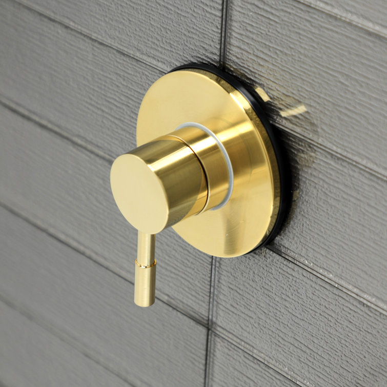 Brushed Brass Wall-Mounted Lever Handle Diverter Valve