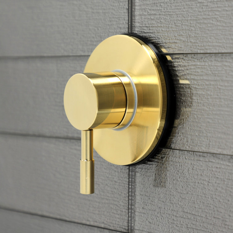 Brushed Brass Wall-Mounted Lever Handle Diverter Valve