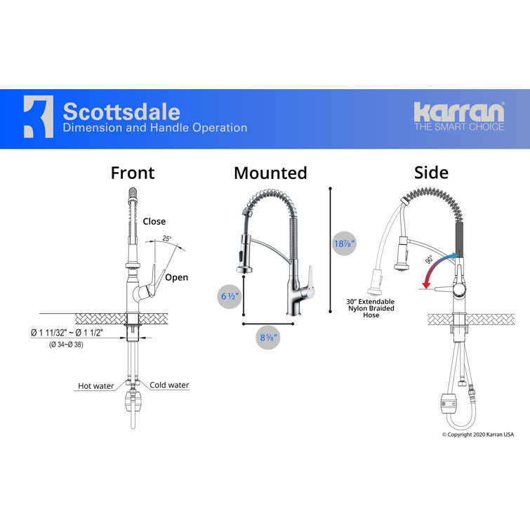 Chrome Single-Handle Pull-Down Sprayer Kitchen Faucet