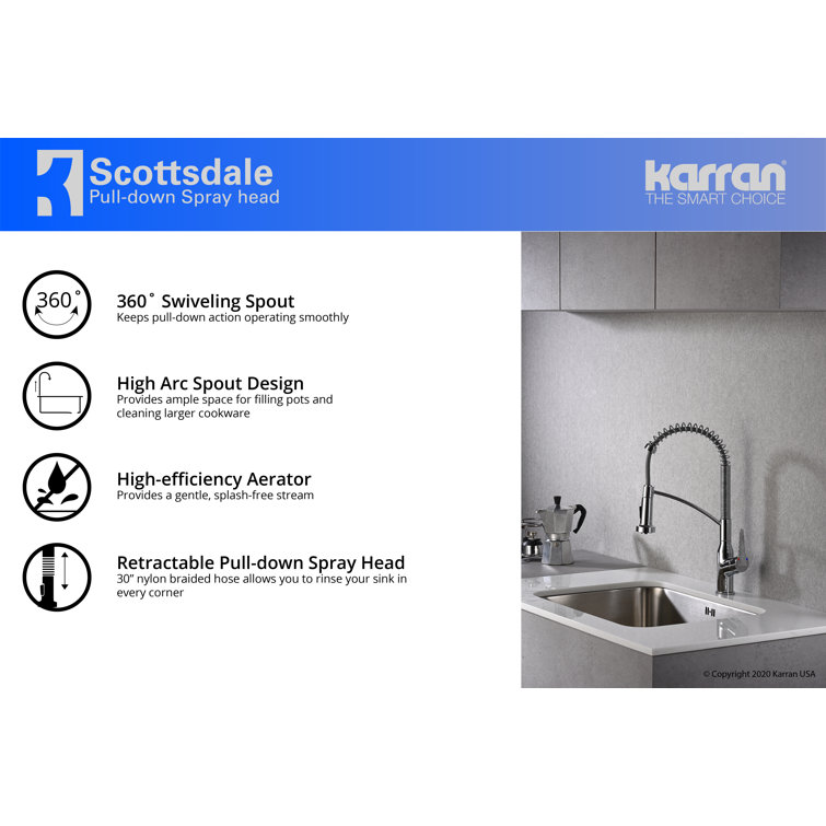 Chrome Single-Handle Pull-Down Sprayer Kitchen Faucet