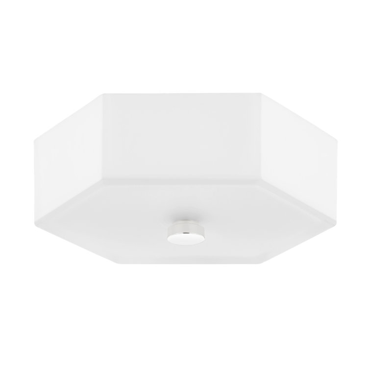Lizzie Aged Brass and Polished Nickel 11" LED Glass Flush Mount