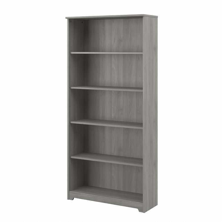 Adjustable Modern Gray 5-Shelf Traditional Bookcase