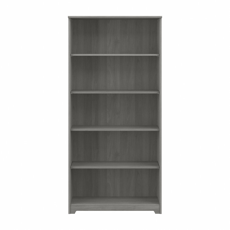 Adjustable Modern Gray 5-Shelf Traditional Bookcase