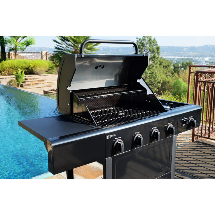 Kenmore Black 4-Burner Propane Gas Grill with Side Burner