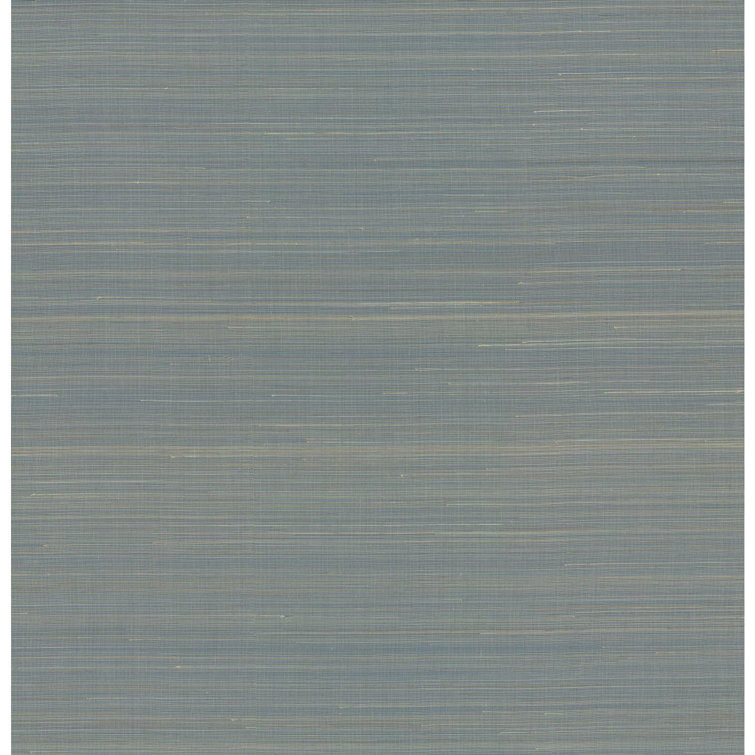 Luxurious Blue Manila Hemp Abaca Weave Double Roll Wallpaper