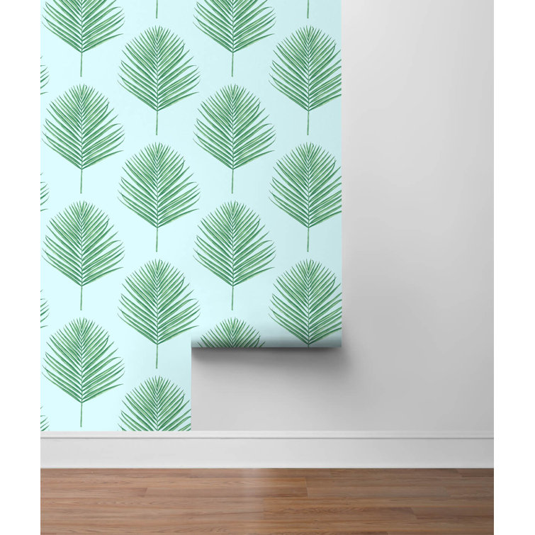 Celeste and Jade Vinyl Floral Peel and Stick Wallpaper Roll