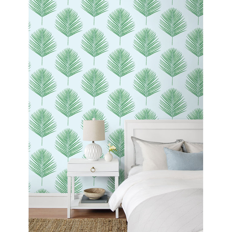 Celeste and Jade Vinyl Floral Peel and Stick Wallpaper Roll