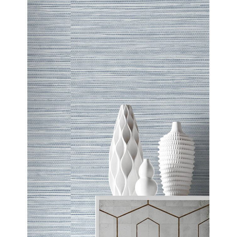 Sea Breeze Blue Vinyl Peel and Stick Wallpaper Roll