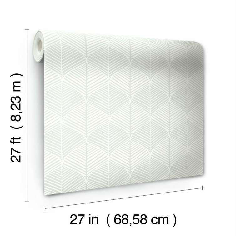 White and Gray Embossed Palm Thatch Wallpaper