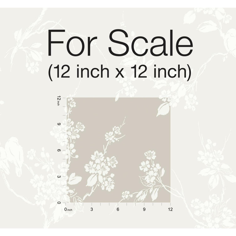 Taupe Floral Pre-pasted Removable Washable Wallpaper