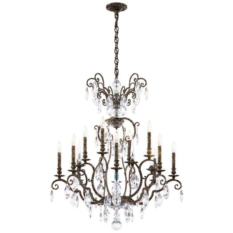 Heirloom Bronze 12-Light Classic Chandelier with Heritage Crystal