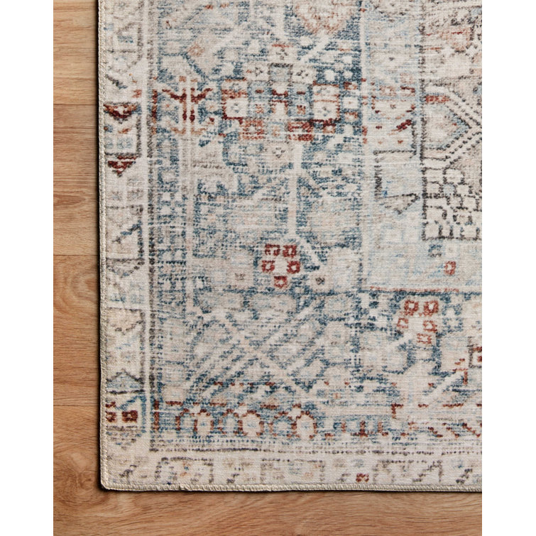 Jules Natural and Ocean Synthetic Oriental Area Rug 2'-3" x 3'-9"