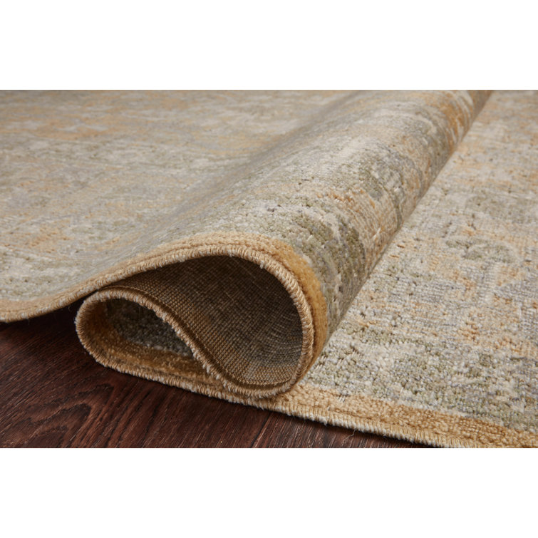 Rosemarie Gold and Sand Synthetic Runner Rug