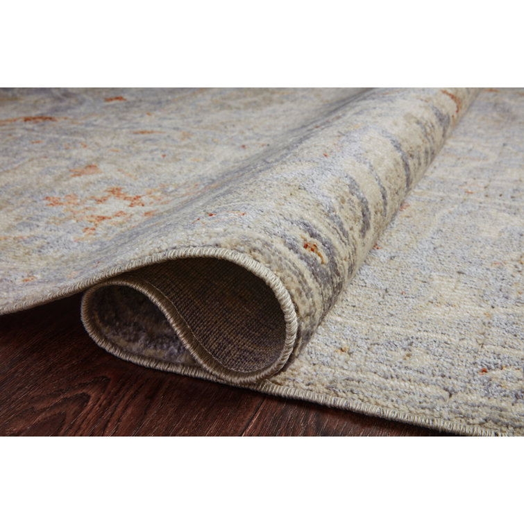 Rosemarie Oatmeal and Lavender Synthetic Rectangular Area Rug