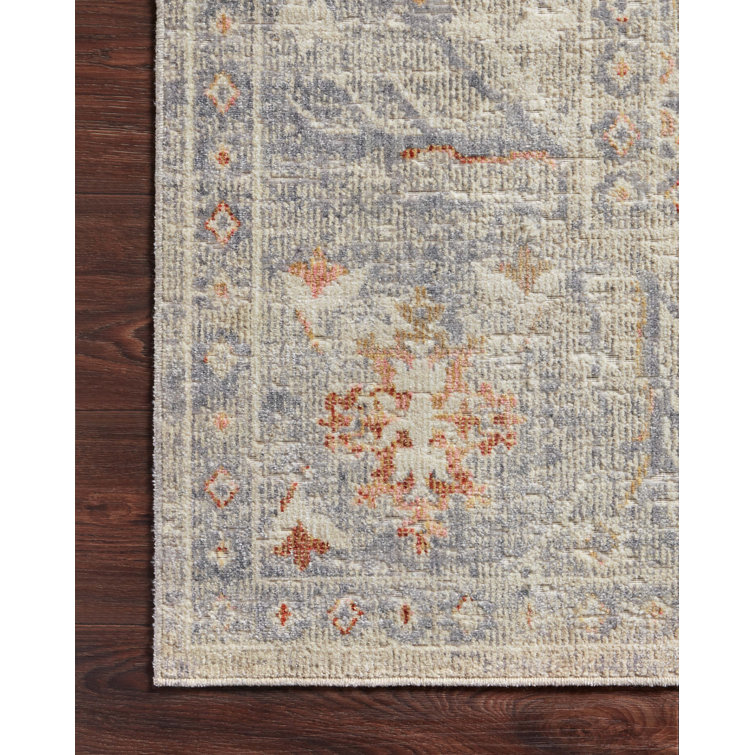 Rosemarie Oatmeal and Lavender Synthetic Rectangular Area Rug
