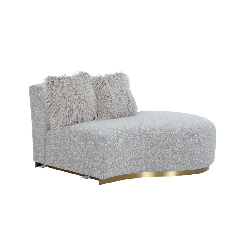 Simona 110" Gray Fabric and Wood Track Arm Sofa