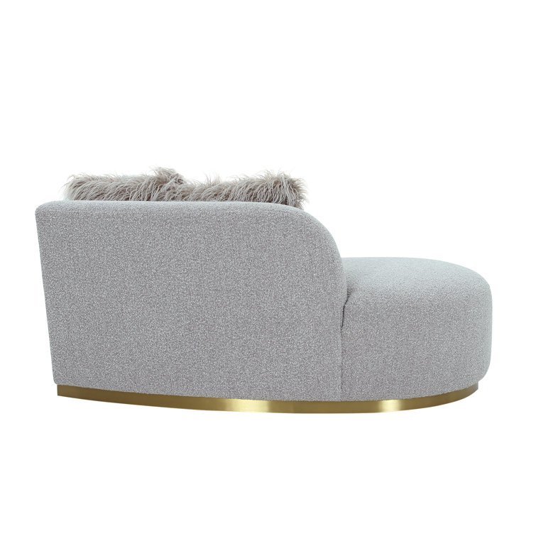 Simona 110" Gray Fabric and Wood Track Arm Sofa