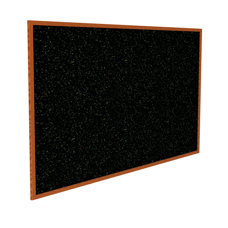 Oak Finish Wood Frame Recycled Rubber Bulletin Board, 36" x 46"