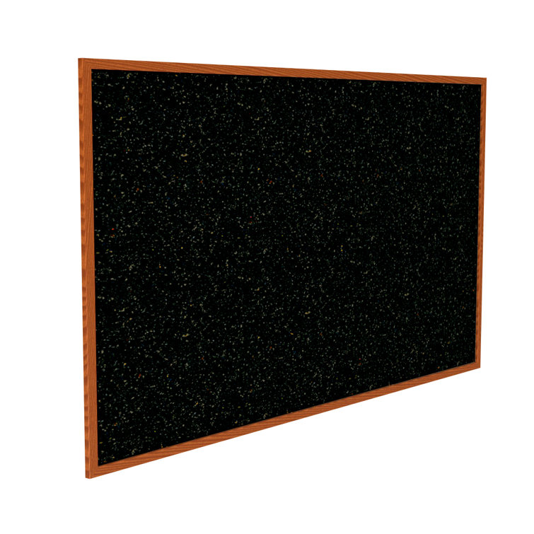 Oak Finish Wood Frame Recycled Rubber Bulletin Board, 36" x 46"