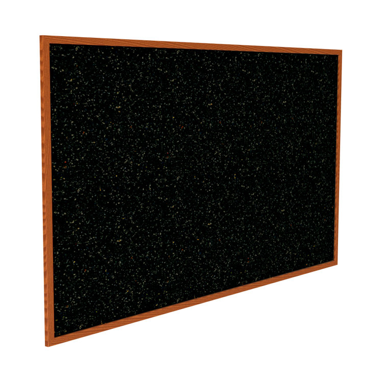 Oak Finish Wood Frame Recycled Rubber Bulletin Board, 36" x 46"