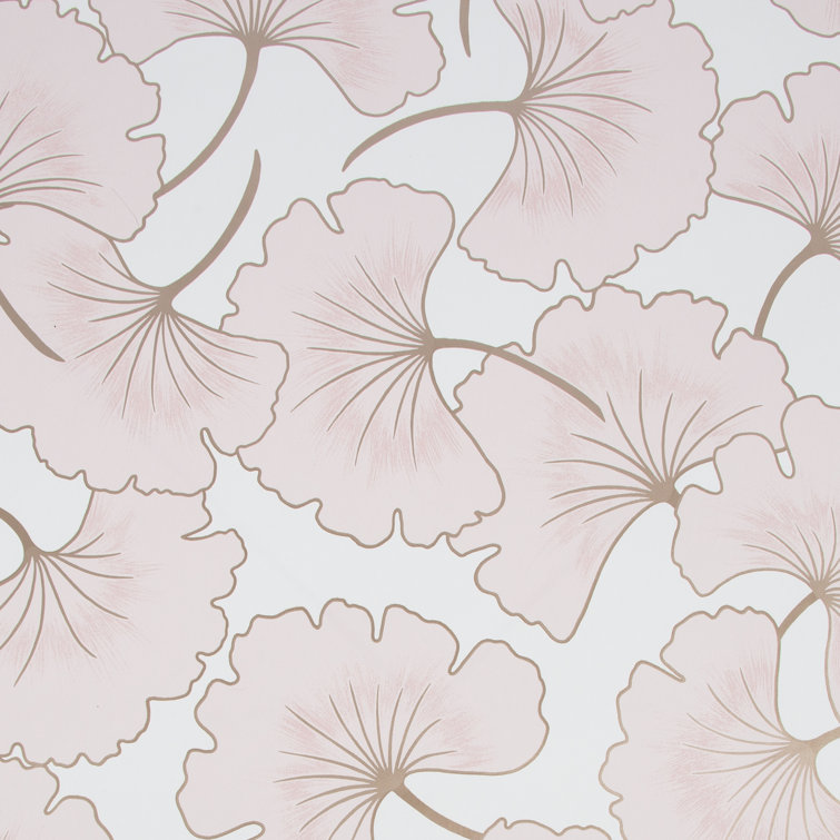 Begonia Pink and White Floral Non-pasted Wallpaper