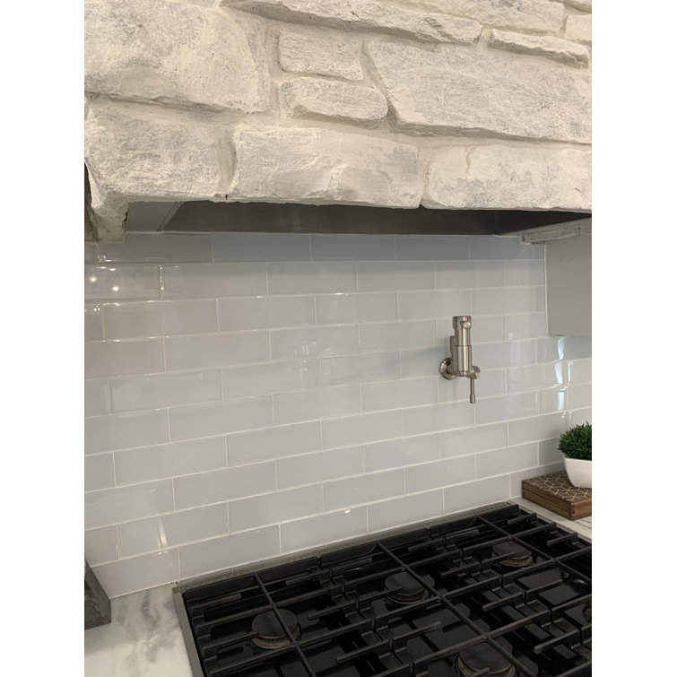 Super White 3" x 9" Glass Subway Wall Tile
