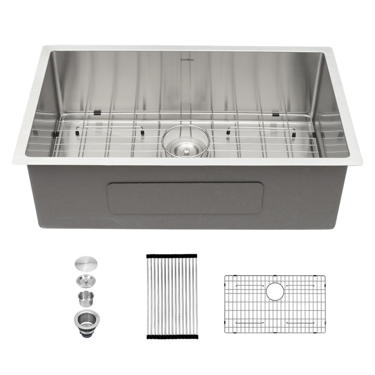 33 Inch Stainless Steel Undermount Single Bowl Kitchen Sink