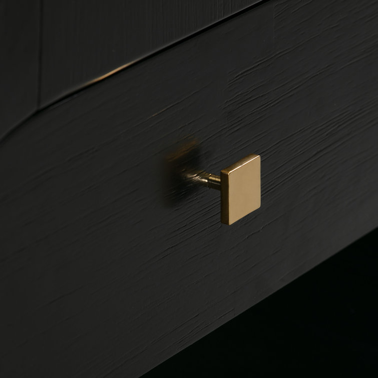 Modern Acacia and Black MDF 6-Drawer Dresser with Soft Close