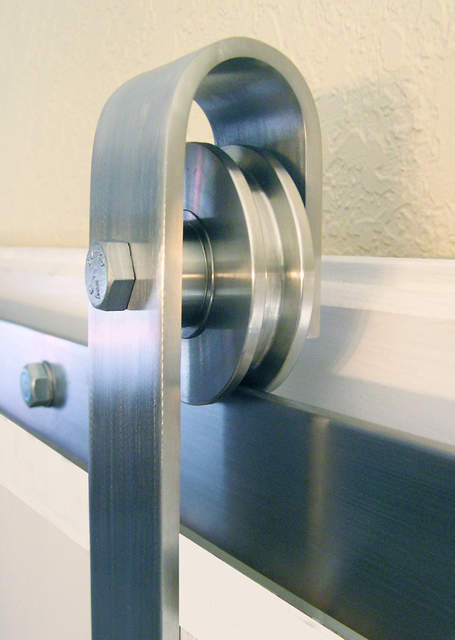 Black Square End Rolling Barn Door Hardware Kit with 60" Track