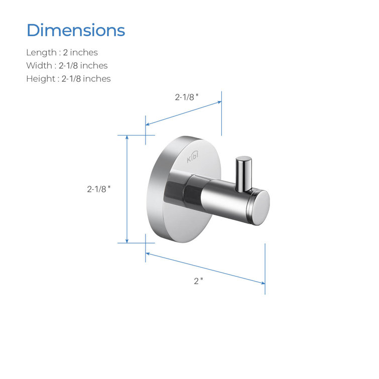 Chrome Circular Wall Mounted Brass Robe Hook