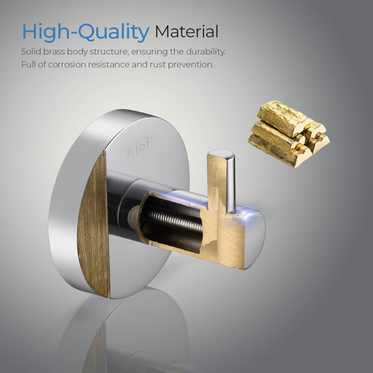 Chrome Circular Wall Mounted Brass Robe Hook