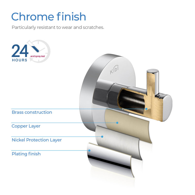 Chrome Circular Wall Mounted Brass Robe Hook