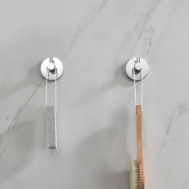 Chrome Circular Wall Mounted Brass Robe Hook