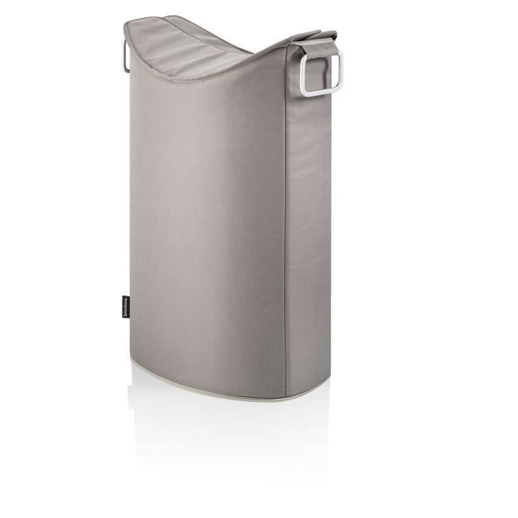 Taupe Triangular Collapsible Laundry Hamper with Lid