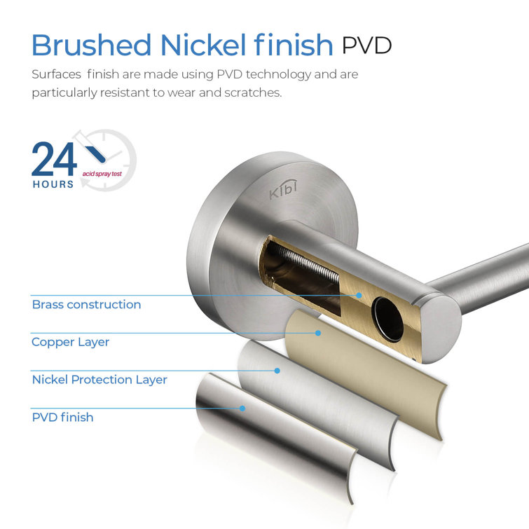 Brushed Nickel 24'' Wall Mounted Towel Bar